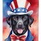Edge Collections - 11.25" X 15.50" - Multicolor - American Patriotic Labrador Retriever Decorative Banner - 1 Piece